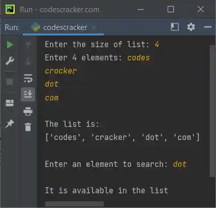 python program list check element is available or not