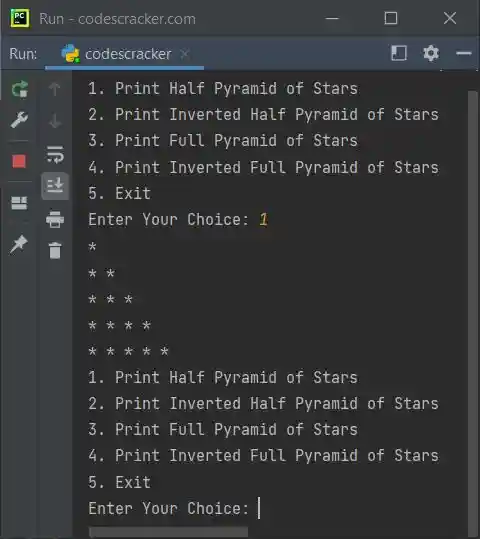pattern printing programs in python