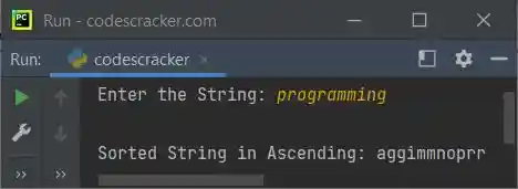 python program sort string without function