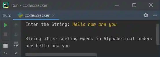 python program sort words in alphabetical