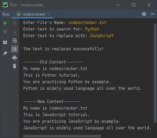 python replace text in file