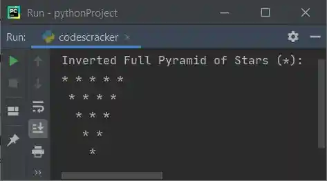 python print pyramid of numbers