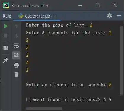 python search duplicate elements in list