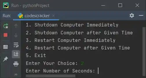 python shutdown and restart computer