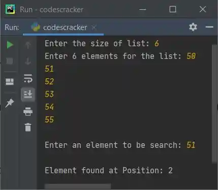 search number in list python