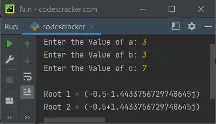 solve quadratic equation in python