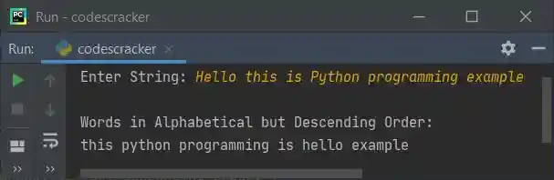 sort words in descending order python