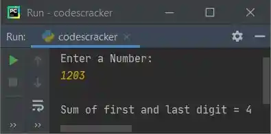 sum of first last digit python