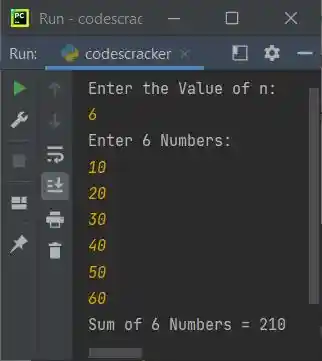 sum of n numbers python