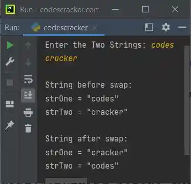 swapping of two string python