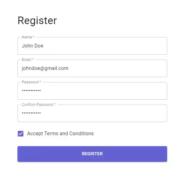 react hook form mui v5 zod register form