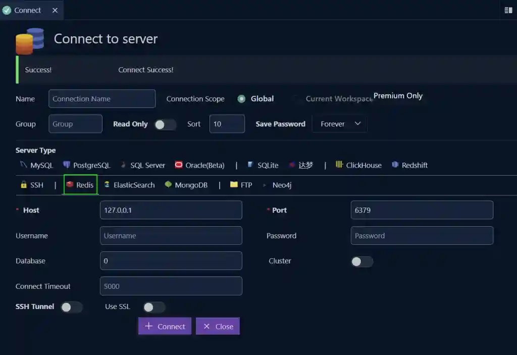 Mysql vs extension connect to redis