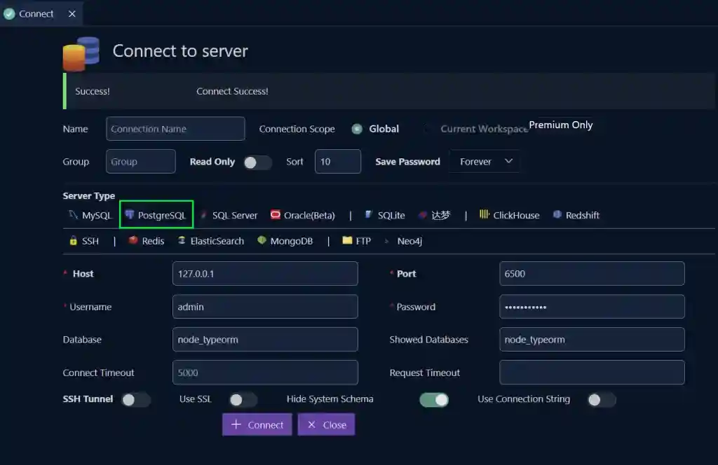 connect to postgresql with vs code