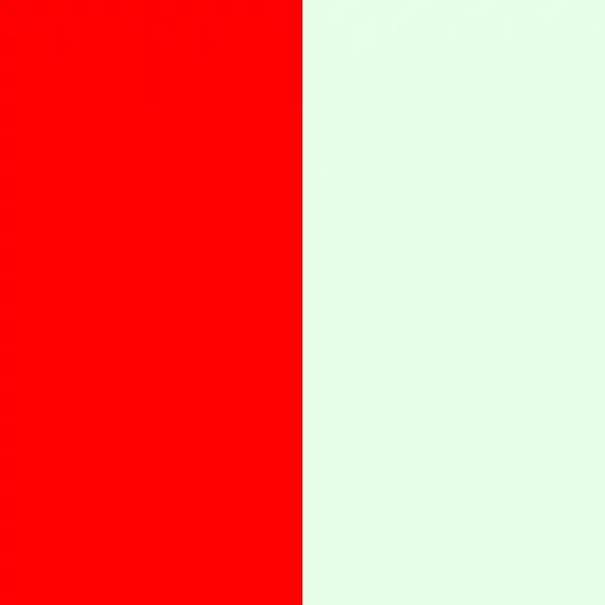 One red pixel with red = 1 and alpha of 1, one green pixel with green = 1 and alpha 0.10