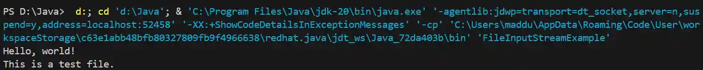 Java FileInputStream Class