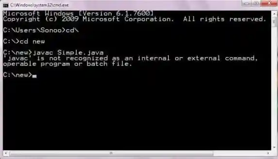 how to resolve the problem of a hello world program in java