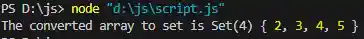 Array to Set JavaScript