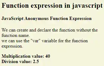 Function Expression in JavaScript