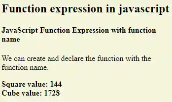 Function Expression in JavaScript