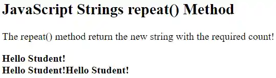 JavaScript string repeat() method