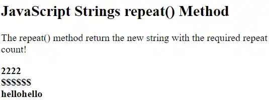 JavaScript string repeat() method