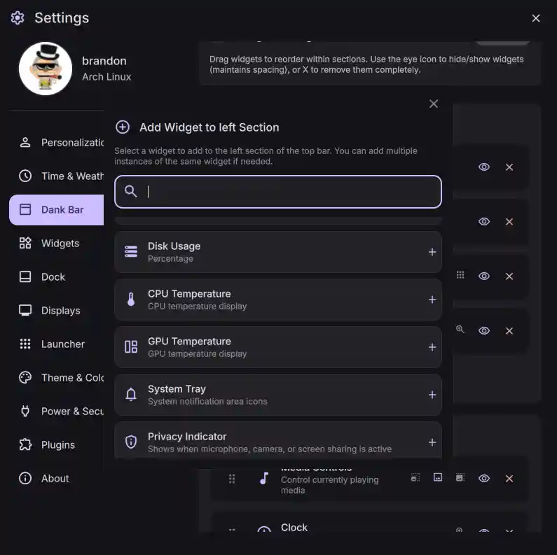 Widget Customization