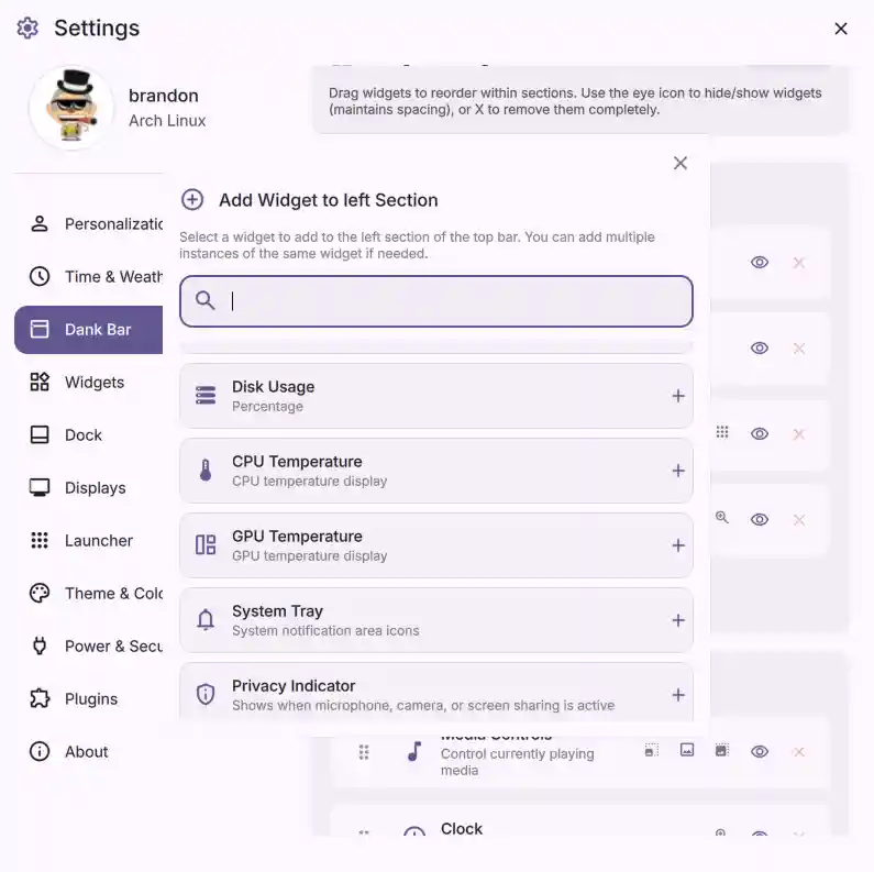 Widget Customization