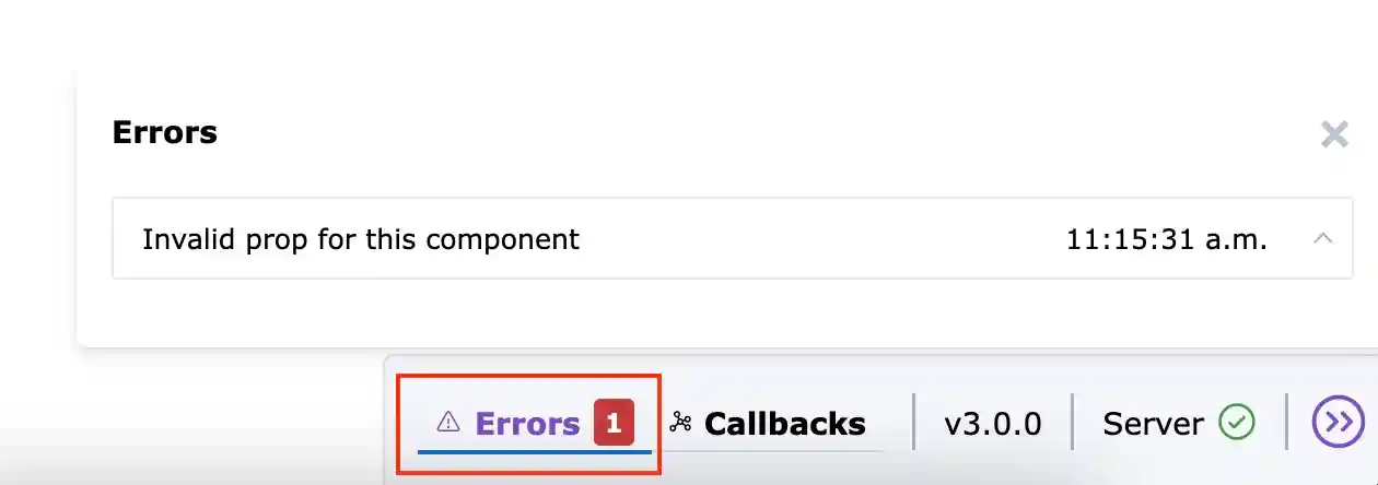 Displaying error messages in the web browser