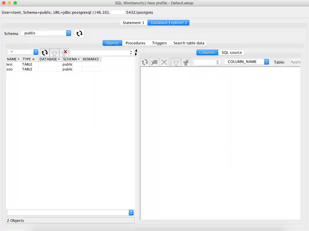 SQL database explorer