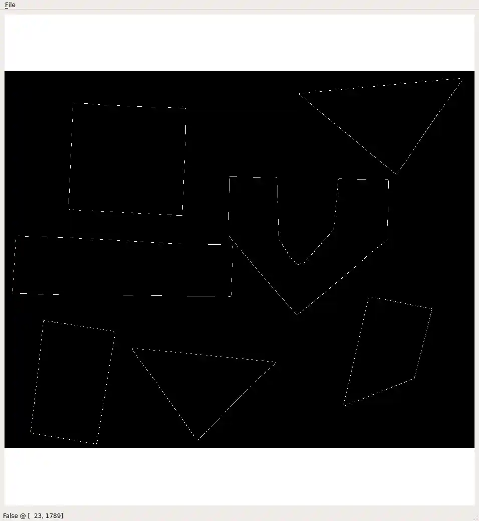Output window of Canny edge detection