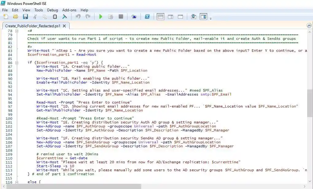 PowerShell Script to create Public Folder