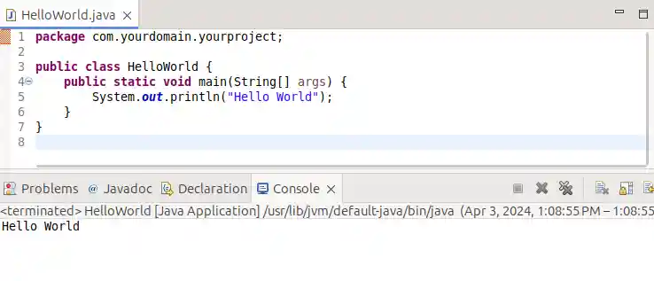 Program with output in console