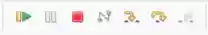 Buttons for controlling execution flows in the toolbar