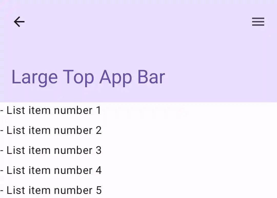 A screen in an app with a bottom app bar that holds for action icons on the left side, and a floating action button on the right.