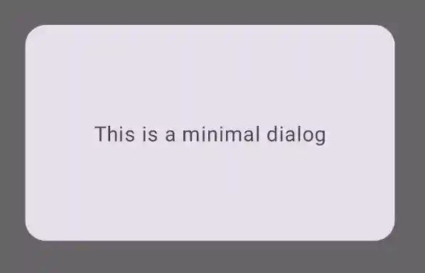 A dialog that contains nothing other than a label.