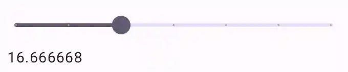 A discrete slider with a range from 0 to 50, showing five tick marks at equal intervals. The thumb is positioned near the second tick mark, indicating a selected just of 16.