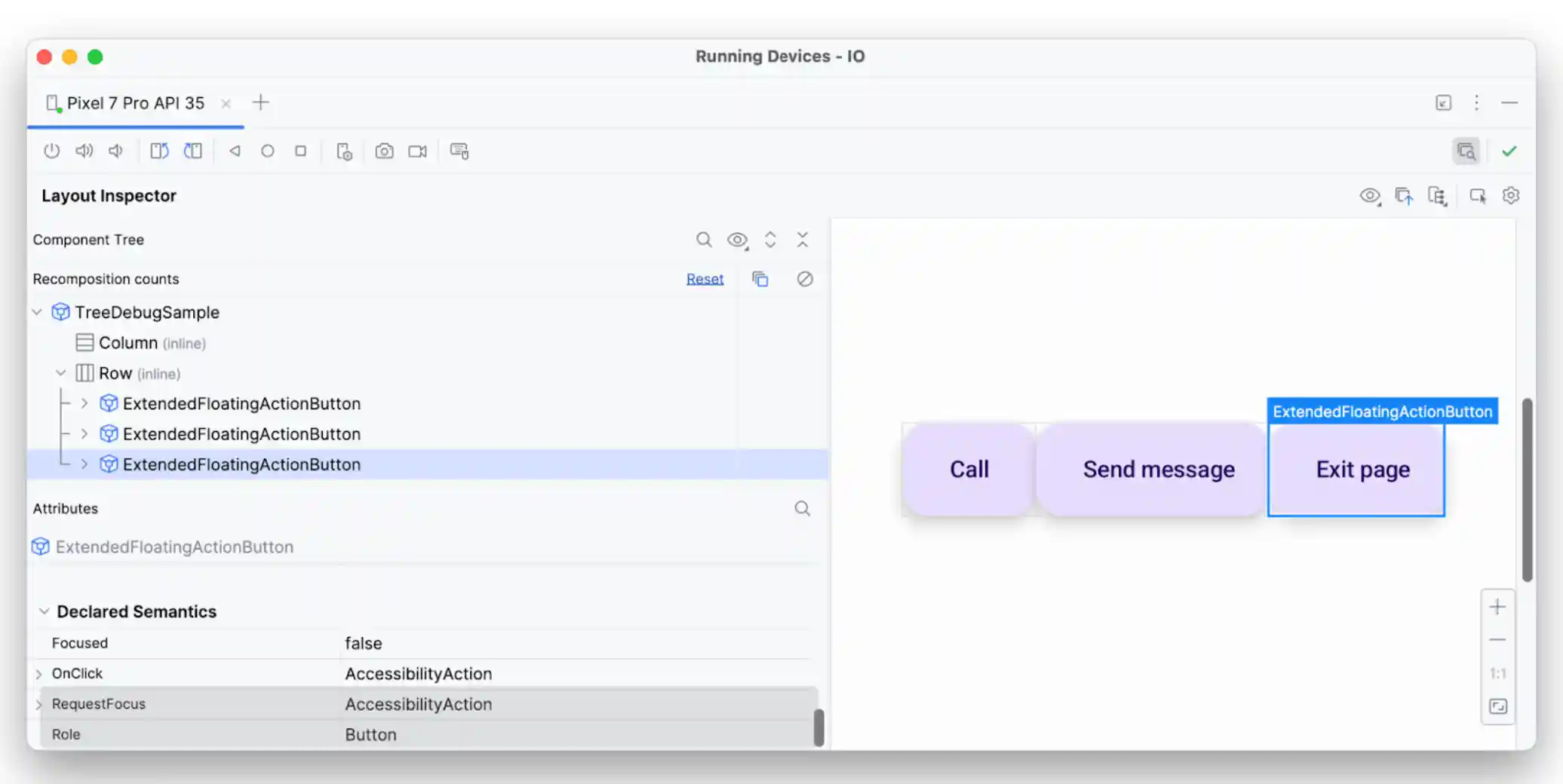 Layout Inspector: third element with all APIs.