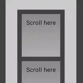 Two nested vertical scrolling UI elements, responding to gestures inside and outside the inner element