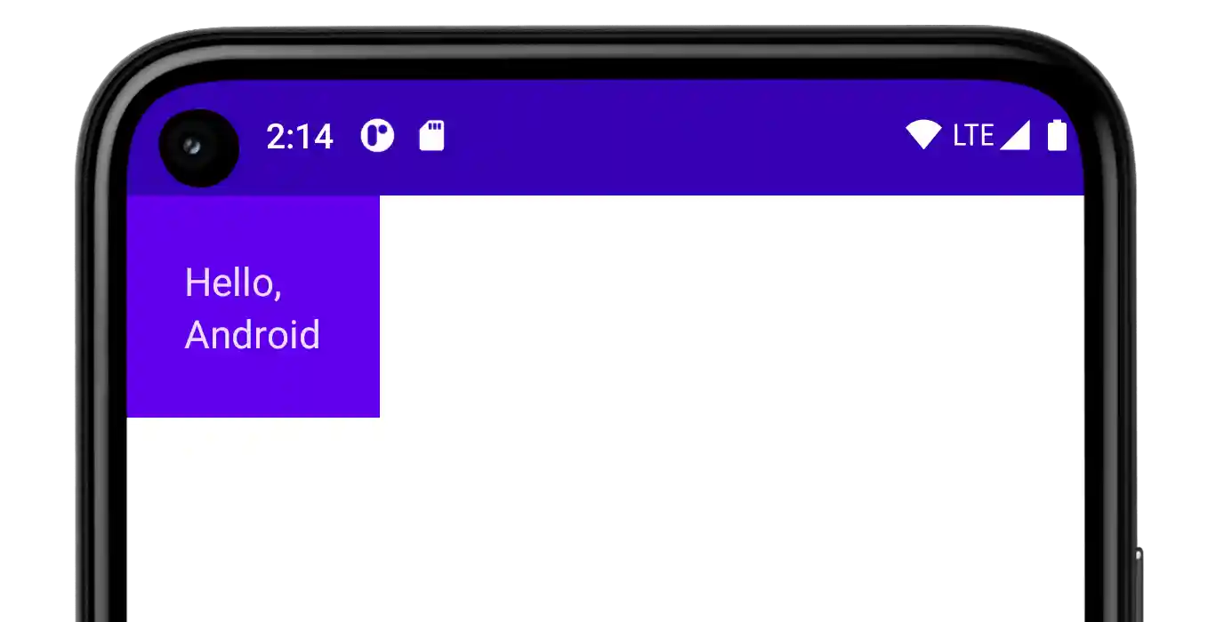 Two lines of text on a colored background, with padding around the text.