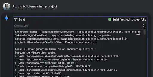 The agent builds your project and assesses if there are errors.