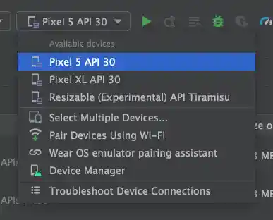 The target device menu