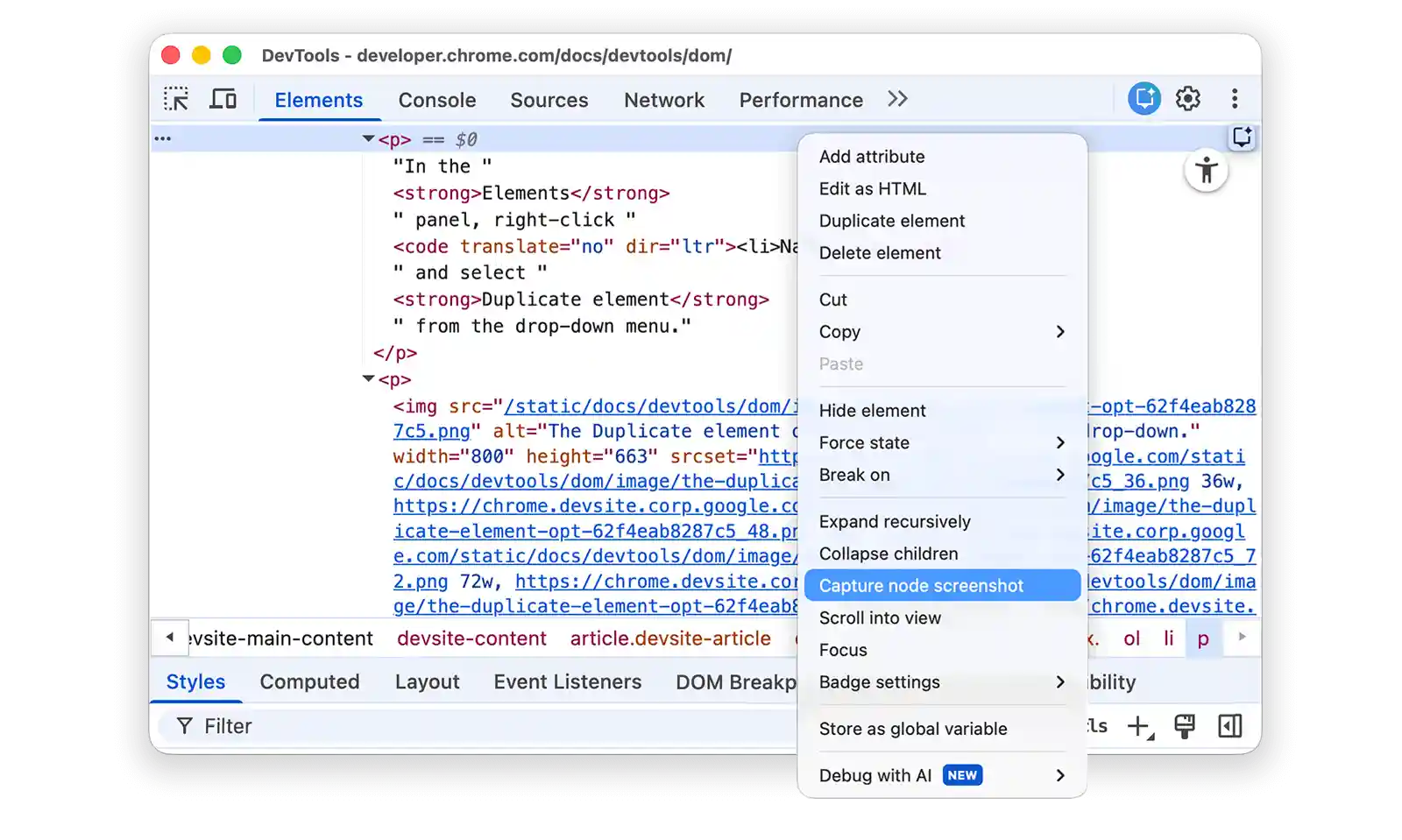 A node screenshot being captured.