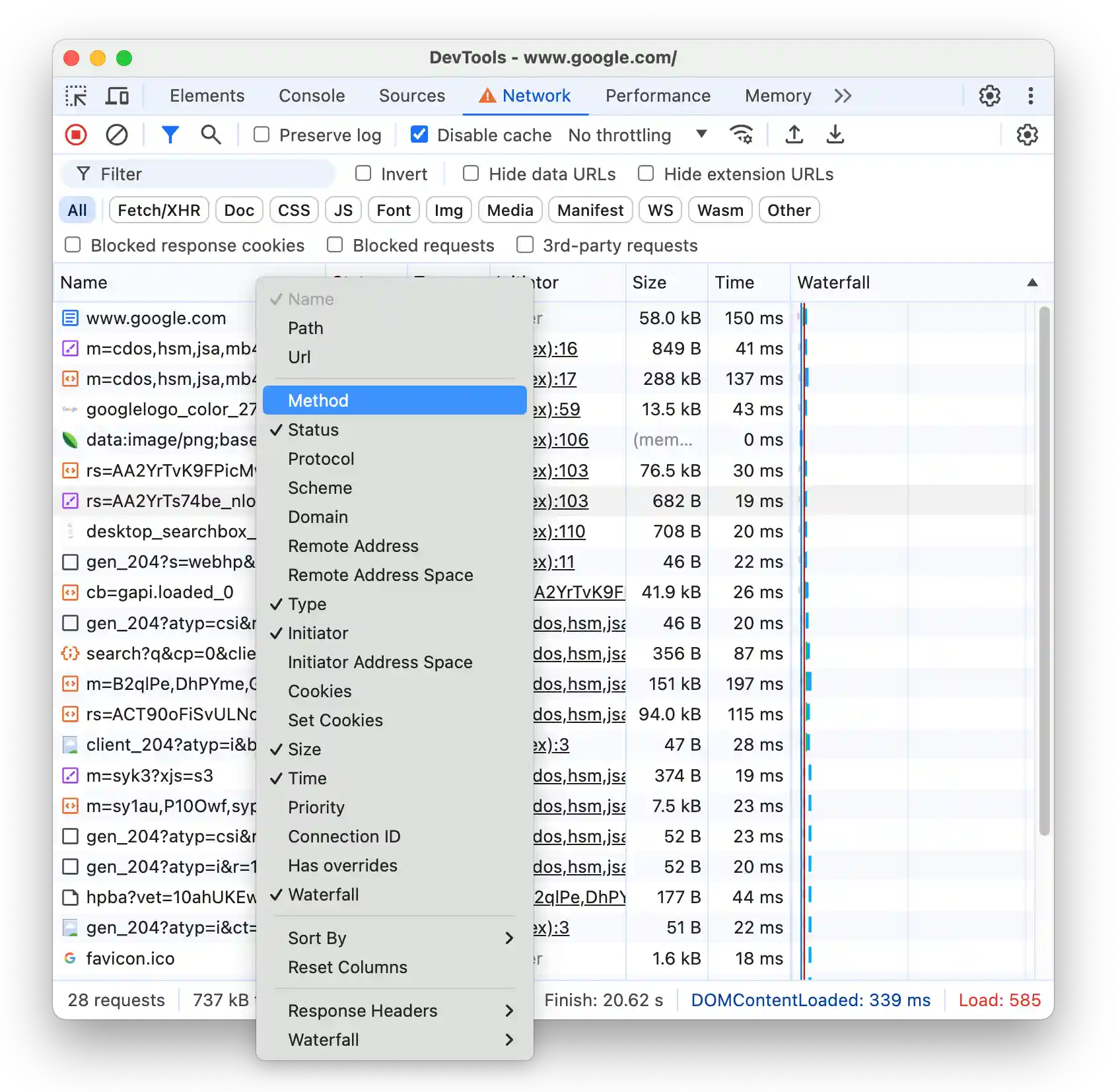 Adding or removing a column to the Requests table.