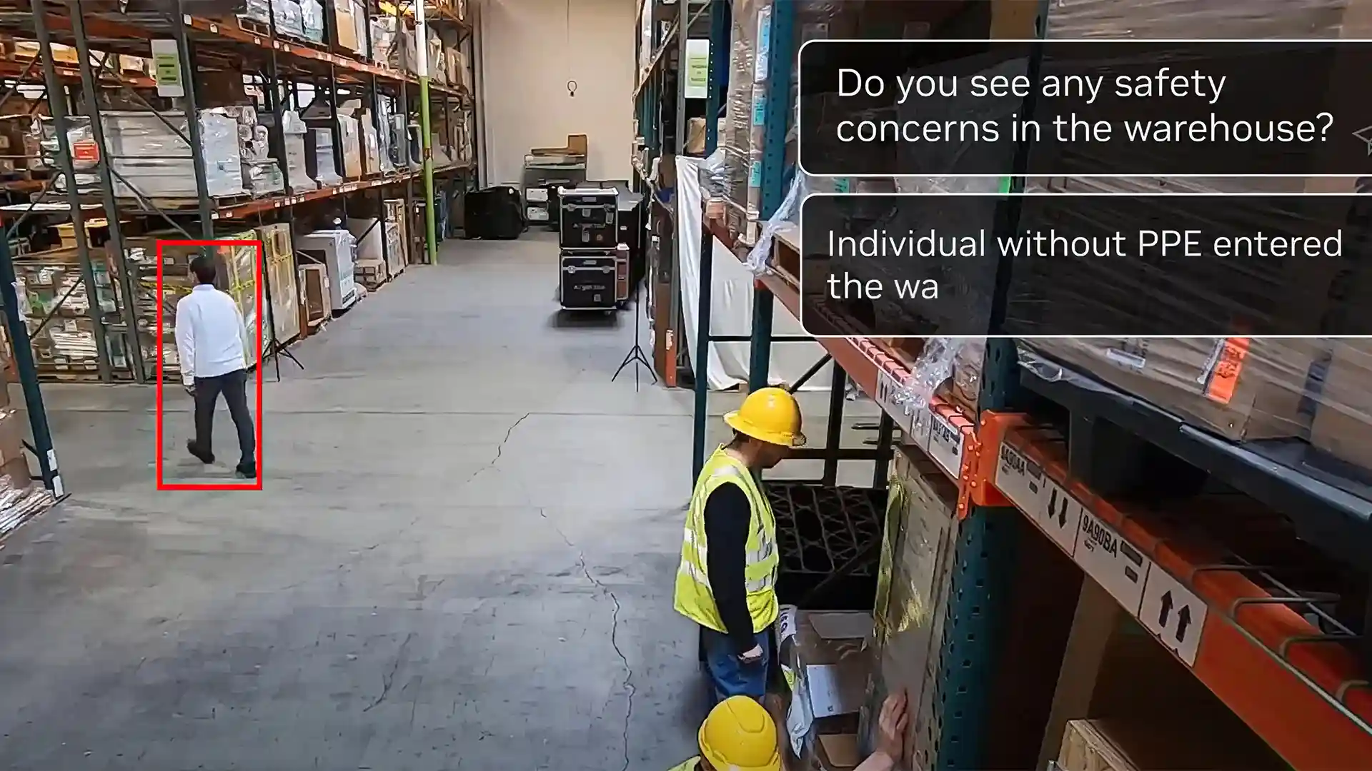 Security alert on detecting a person without wearing a helmet