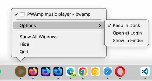PWA icon in the doc on macOS