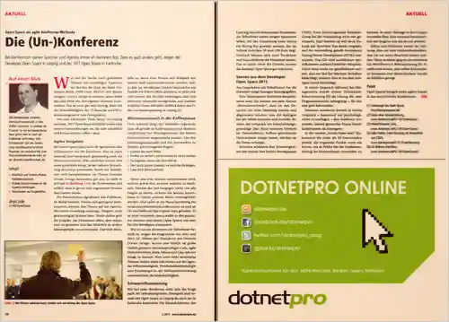 Artikel in der Fachzeitschrift dotnetpro zum Developer Open Space