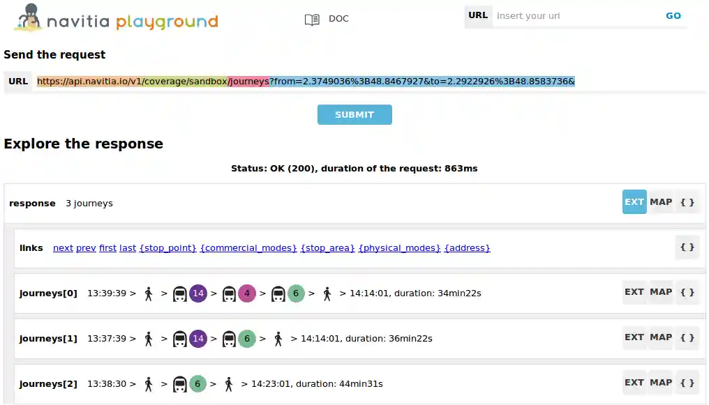 a journey on Navitia playground