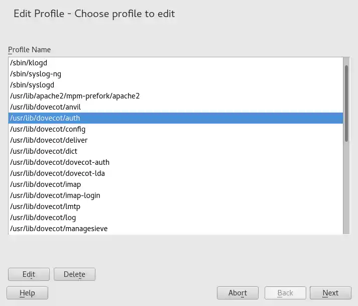 Choose the profile to edit