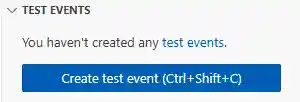 Create test event button in the Lambda console code editor