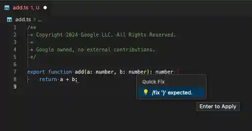 Code transformation quick fix in the IDE.